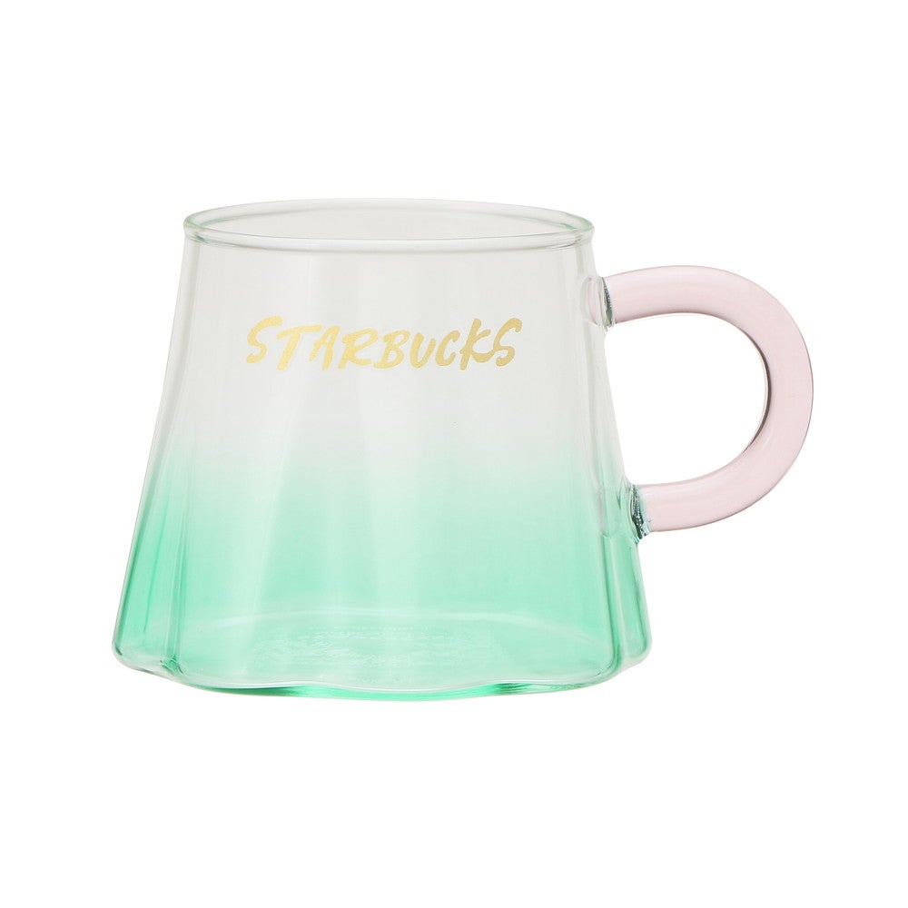 耐熱グラスマグ富士山ブルーグリーン296ml ¥2,750／画像提供：スターバックス コーヒー ジャパン