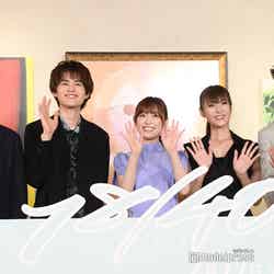 （左から）安田顕、鈴鹿央士、福原遥、深田恭子、上杉柊平（C）モデルプレス