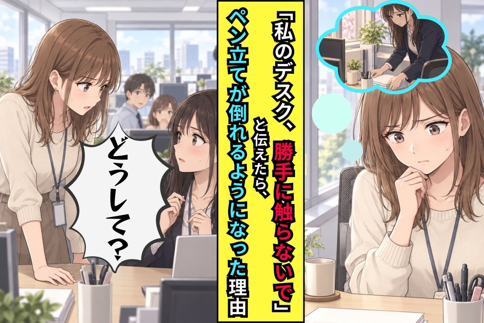 同僚の机を黙って直し続けた私は、「余計なお世話」の一言が怖くて理由を言えずにいました