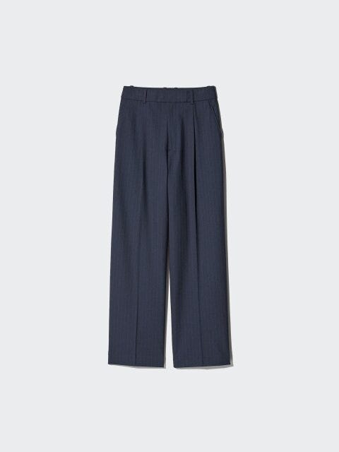 タックワイドパンツ 2025ユニクロ冬女性おすすめタックワイドパンツ