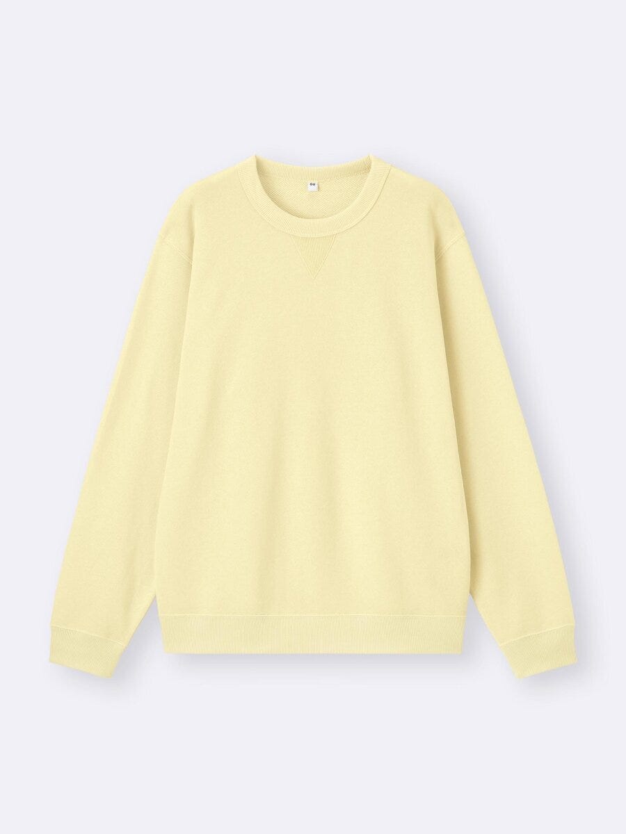 2026gu春大人女性おすすめスウェットプルオーバーイエロー