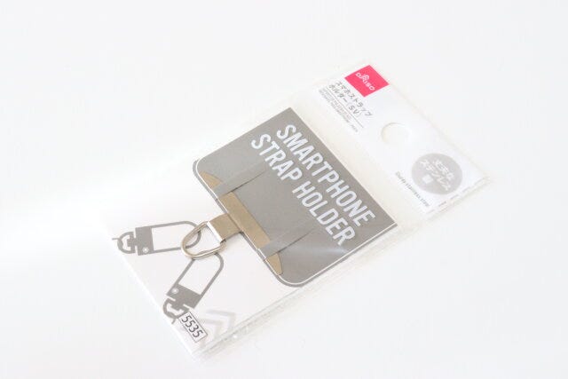 シルバー ダイソーステンレス製スマホストラップホルダーシルバー