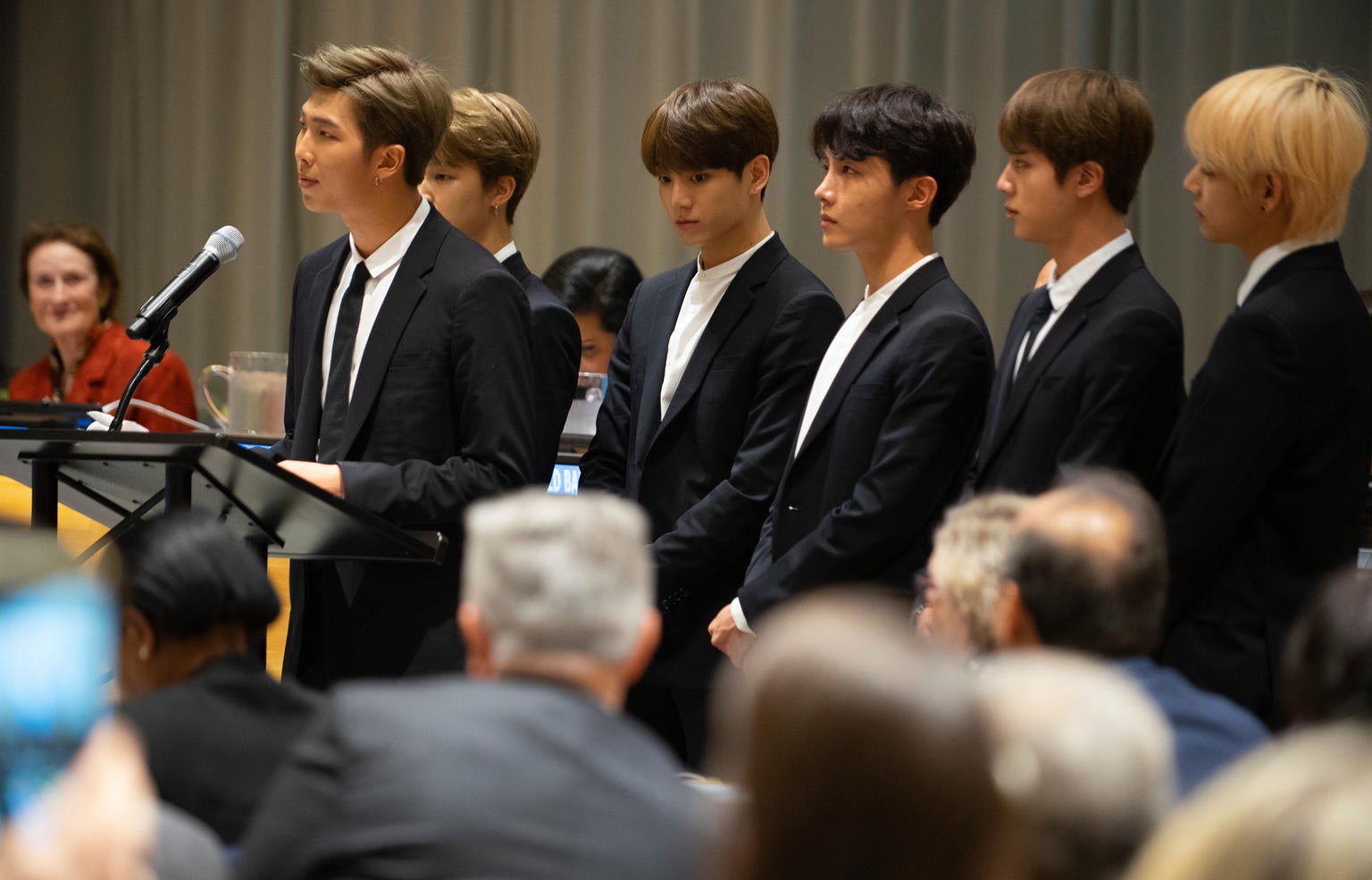 「LOVE MYSELF」キャンペーンの一貫で国連総会でスピーチしたBTS（C）UNICEF_UN0237948_Nesbitt