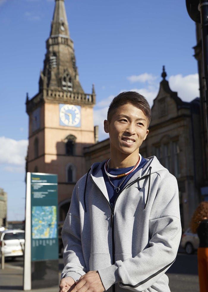 井上尚弥/2019年5月、グラスゴーでのWBSSトーナメント準決勝数日前のプライベートショット(C)伊藤彰紀/集英社