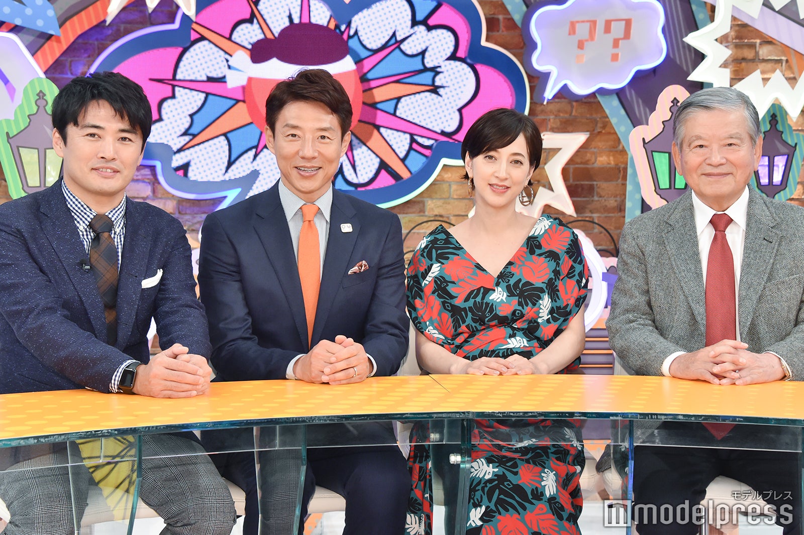 （左から）劇団ひとり、松岡修造、滝川クリステル、川淵三郎氏（C）モデルプレス