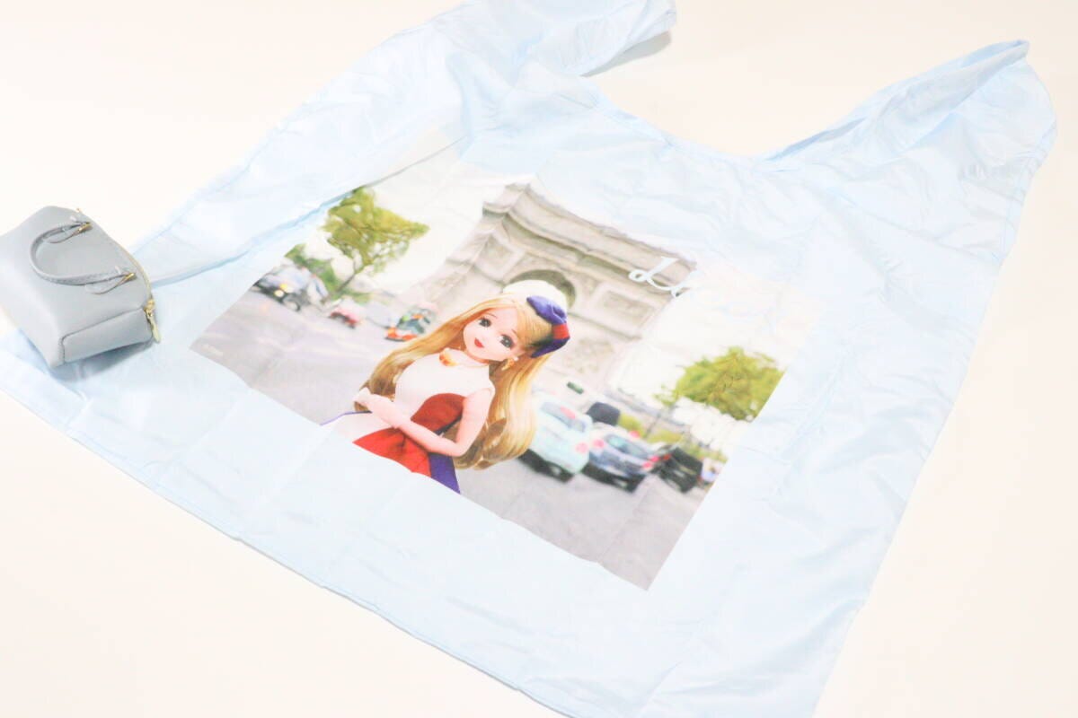 チャーム付エコバッグ、ボストン風、BL（リカちゃん）　サイズ感