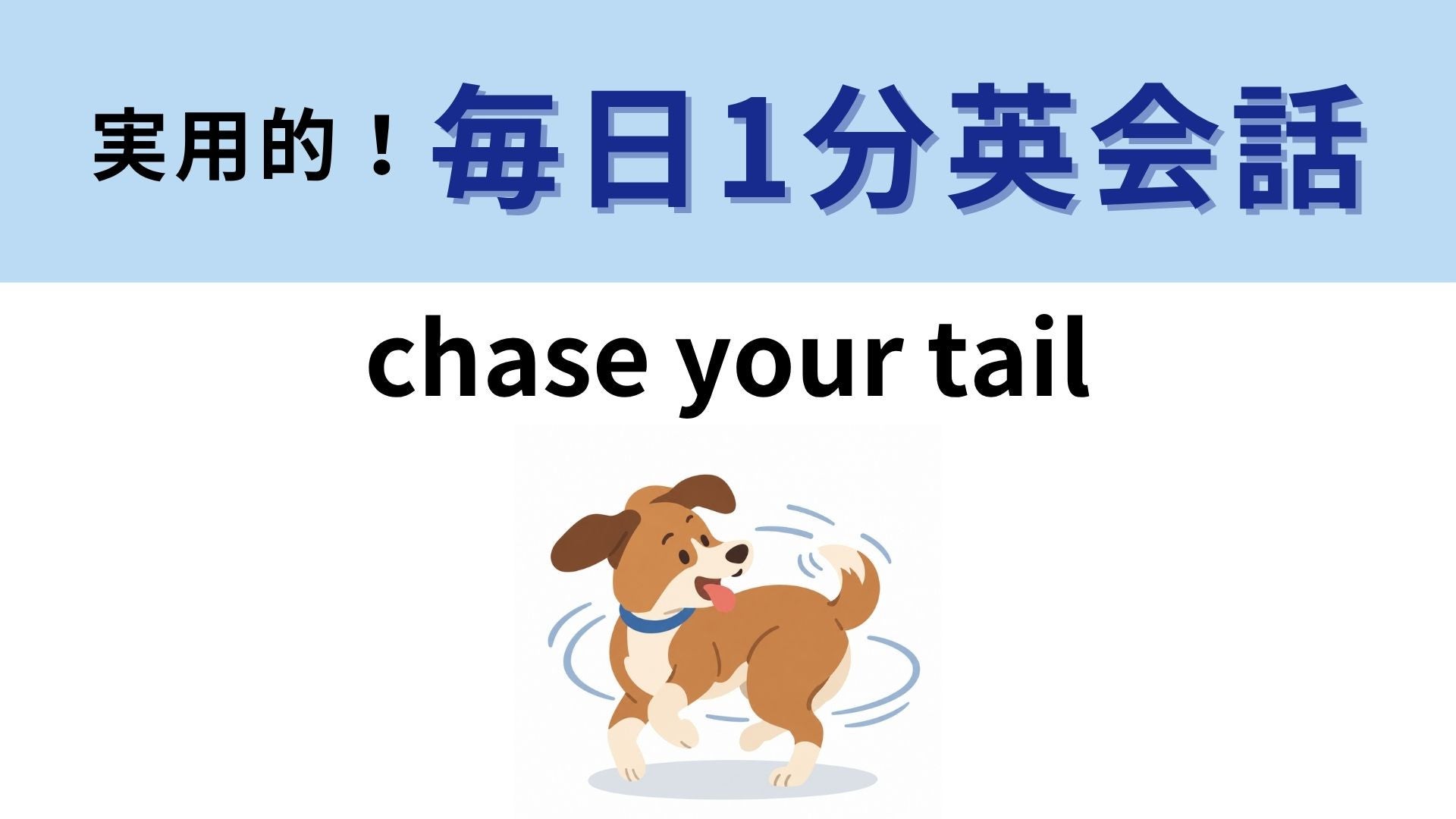 「chase your tail」の意味は？自分のしっぽを追いかける？【1分英会話】