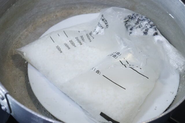 湯せんで炊飯ポリ袋（半透明、12枚）　湯せん調理