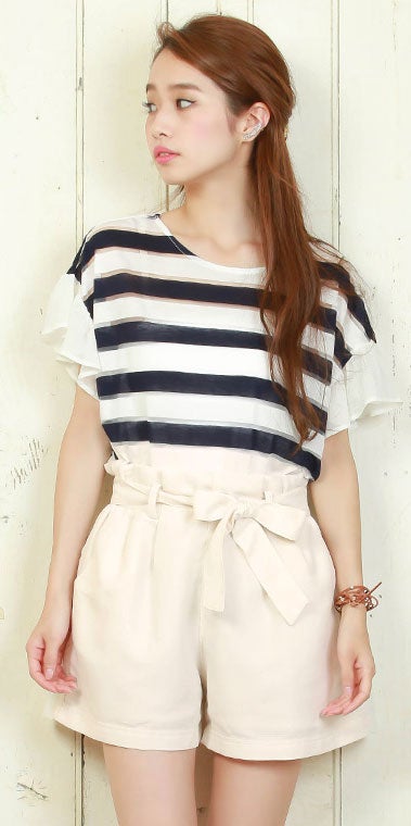 ナチュラルフレアリボンショートパンツ「salus」2,990円（税込）