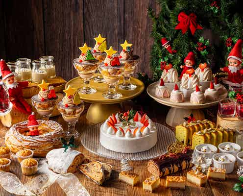 ヒルトン小田原のクリスマススイーツビュッフェ2023、モンブランパフェや雪だるまプリンなど14種