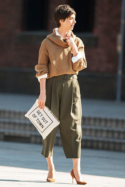 【SET】綿オックスシャツ+ハイウエスト ツイルタッククロップドパンツ「STYLEST」5,230円(税別)/画像提供:STYLEST