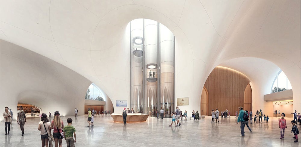 ルーカス・ミュージアム・オブ・ナラティブ・アート／Lucas Museum North Lobby rendering, courtesy of the Lucas Museum of Narrative Art