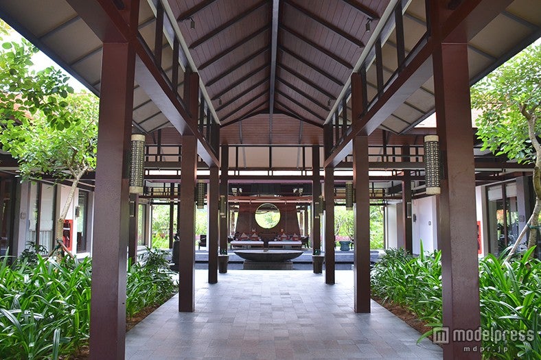 「Banyan Tree Lang Co」の「バンヤンツリースパ」エントランス