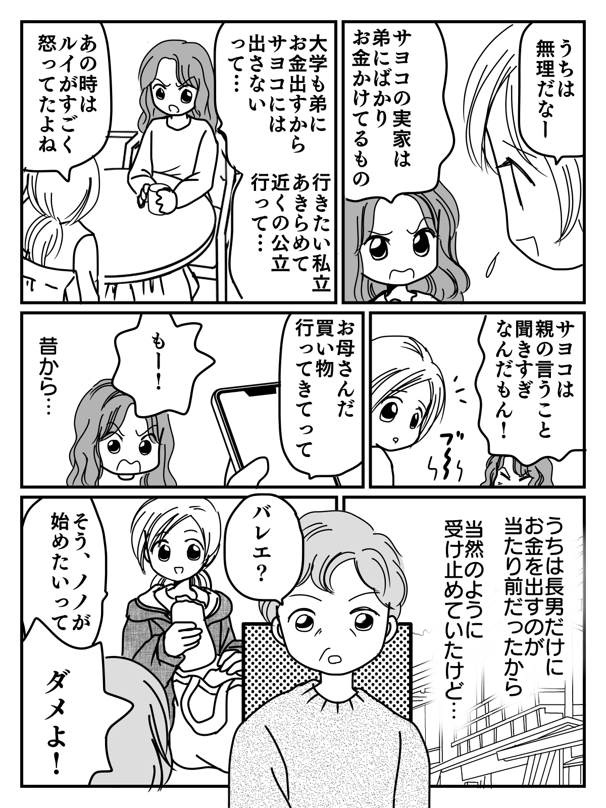 弟を優遇する親にモヤモヤ漫画1-2