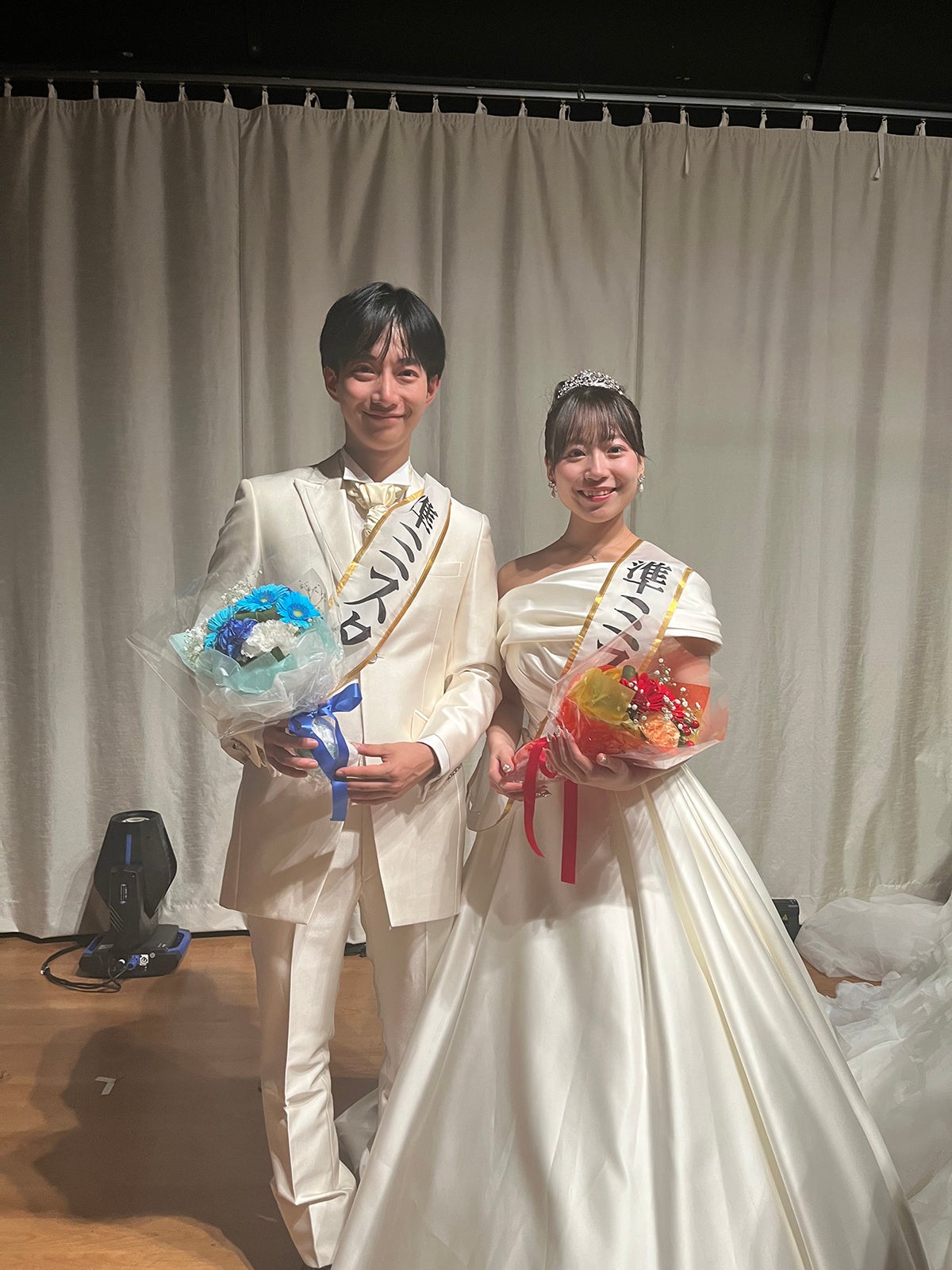 「ミスター中央コンテスト2023」グランプリの金渡勲さん、「ミス中央コンテスト2023」グランプリの柳田美侑さん（提供写真）