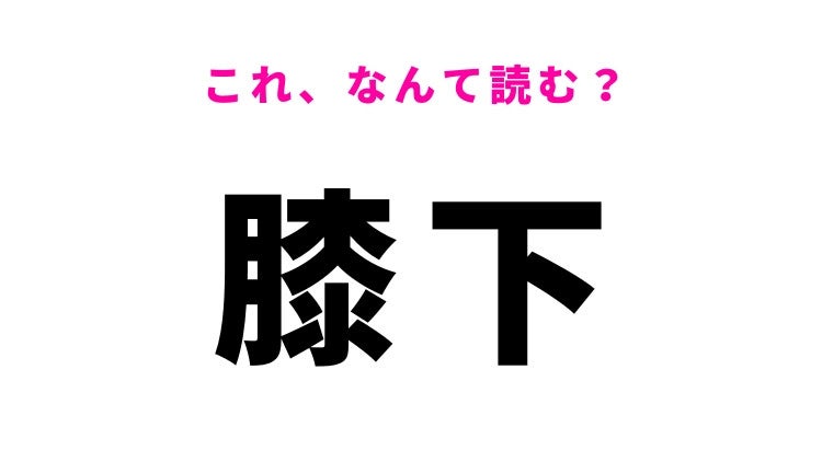 【漢字クイズ】「膝下」はなんて読む？「ひざもと」以外の読み方知ってる？