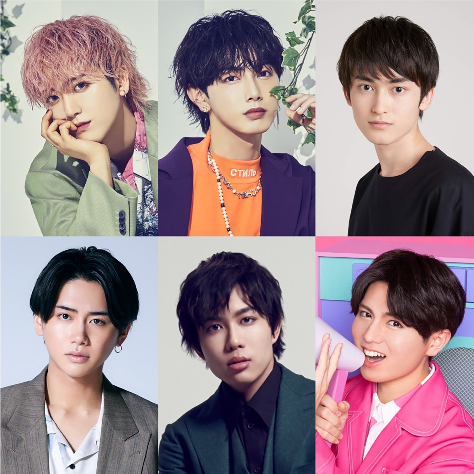 （上段左から）中西智也、大野紘幸（下段左から）杉咲真広、三井淳平、中村碧十、本間一稀（C）赤塚不二夫／「おそ松さん」on STAGE製作委員会2023