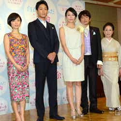 「白衣のなみだ 第一部 余命」制作発表に登場した(左から)MEGUMI、永井大、水野美紀、長谷川朝晴、山本陽子
