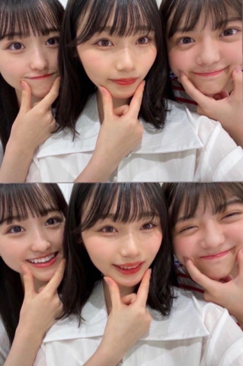 一ノ瀬美空、岡本姫奈、冨里奈央/岡本姫奈ブログより