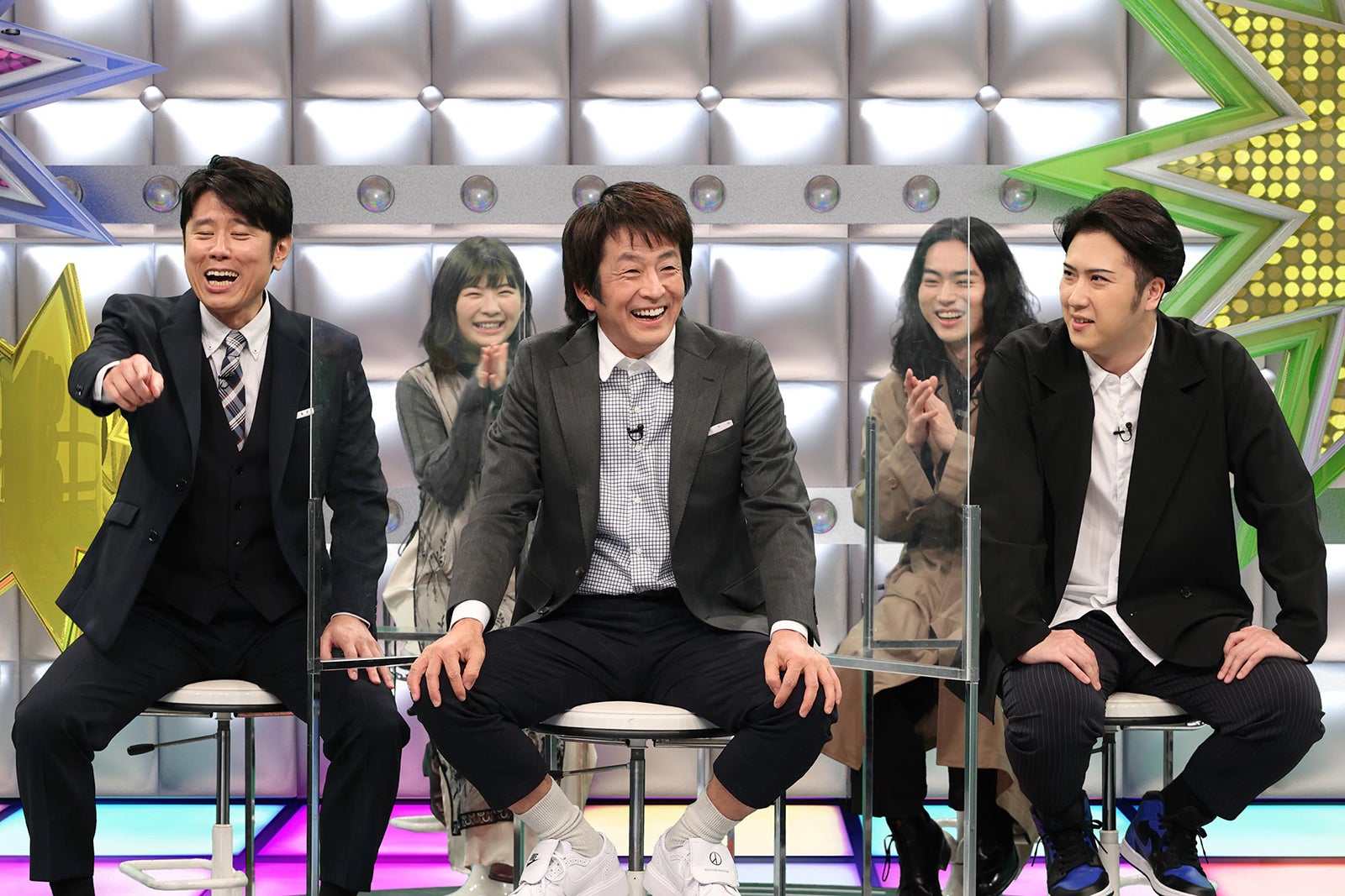 （左から）原田泰造、伊藤沙莉、堀内健、菅田将暉、尾上松也 （C）フジテレビ