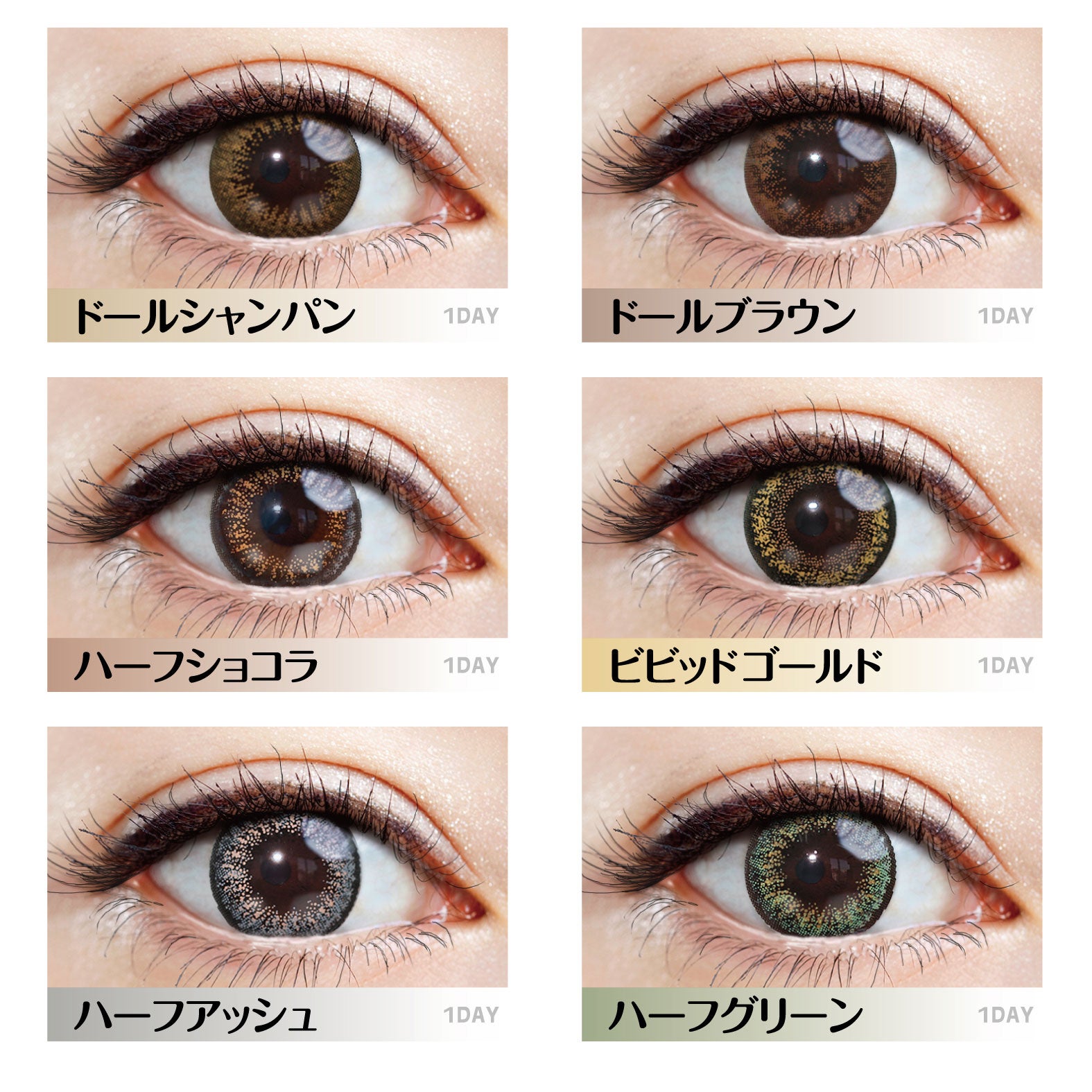 カラーコンタクトレンズ色見本（提供写真）