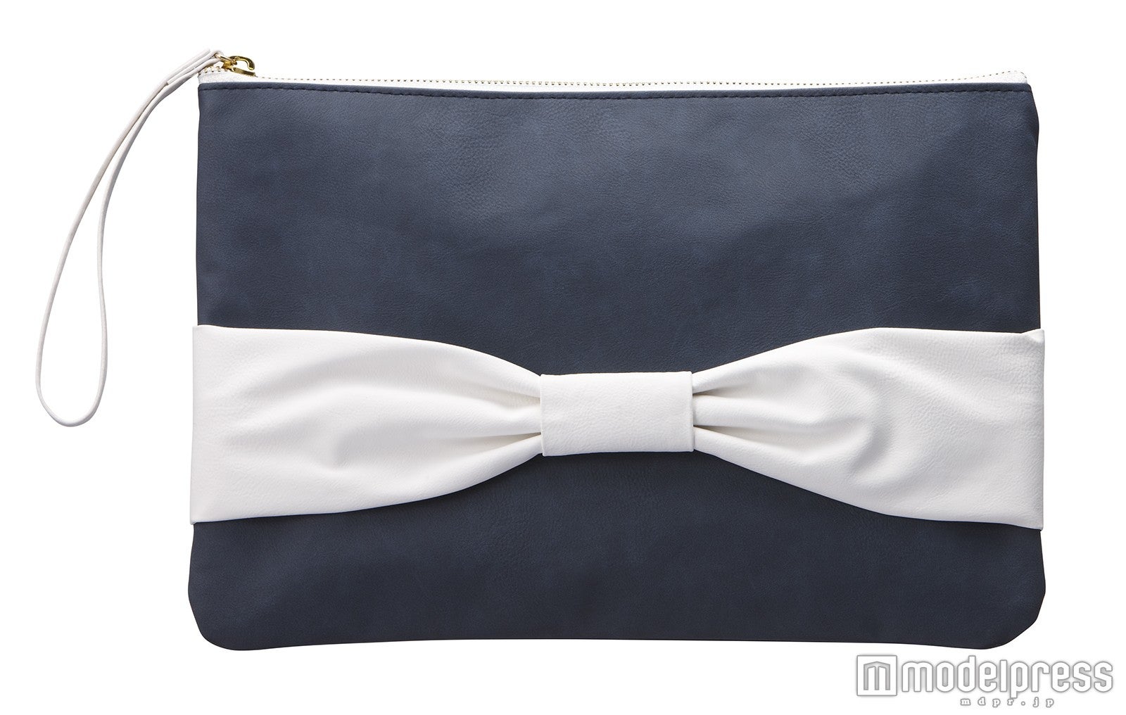 上品なネイビー×オフホワイトの大きなリボン