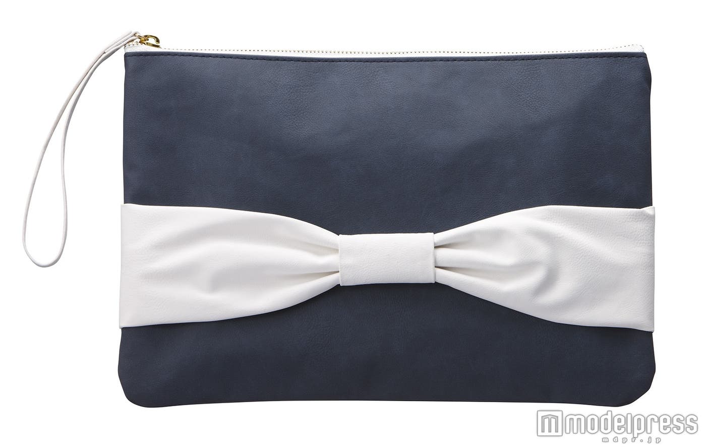 上品なネイビー×オフホワイトの大きなリボン