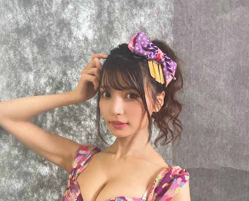 似鳥沙也加・篠崎こころらPPエンタ美女、話題の“和水着”オフショット公開<GIRLS graph.>