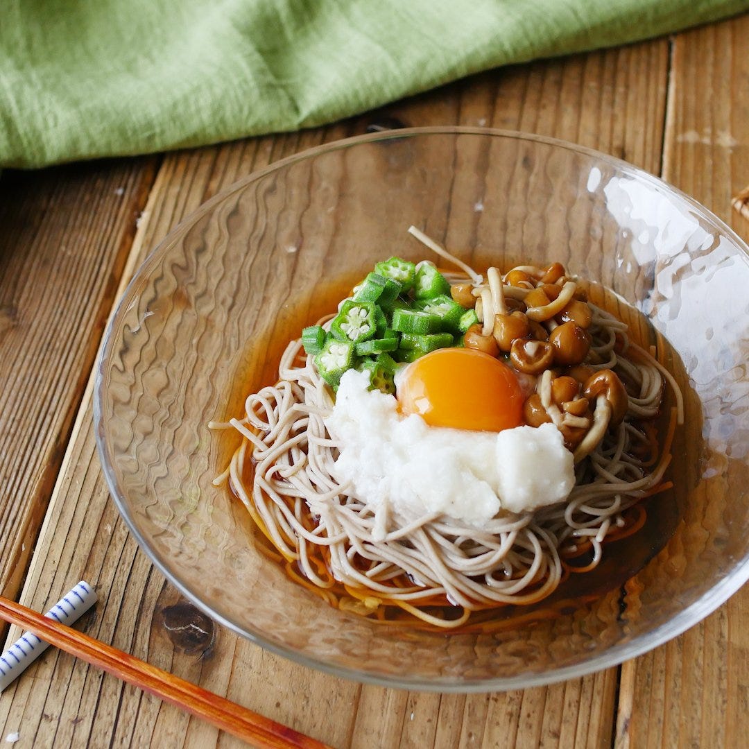 パパっと夏麺。叩き長芋のとろろそば