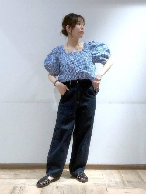 グローバルワーク　低身長　ボトムス　デニム　バギーパンツ