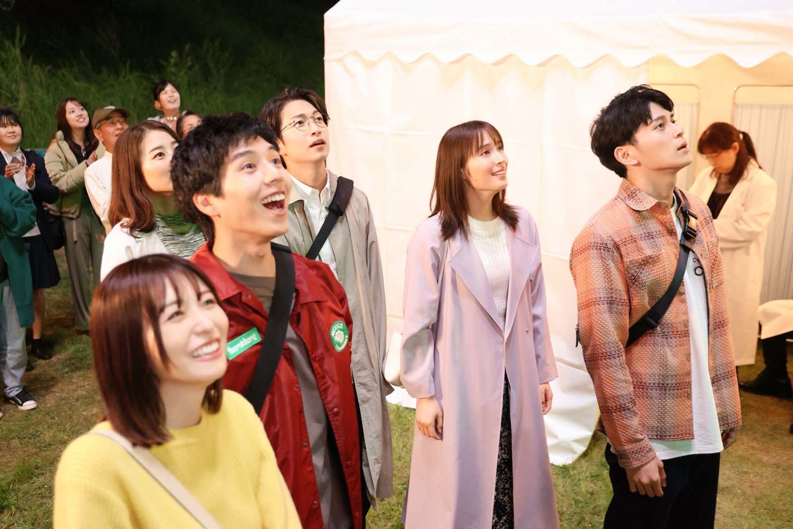 （左から）長濱ねる、高田里穂、坂東龍汰、綱啓永、広瀬アリス、眞栄田郷敦「366日」第7話より（C）フジテレビ