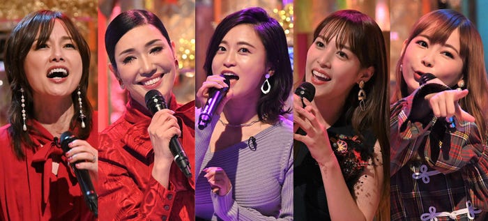 (左から)相川七瀬、アンミカ、小島瑠璃子、鷲見玲奈、中川翔子(C)フジテレビ