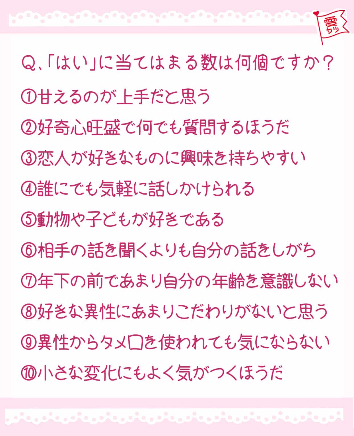 【恋愛成績表】あなたのスキルはどれくらい？