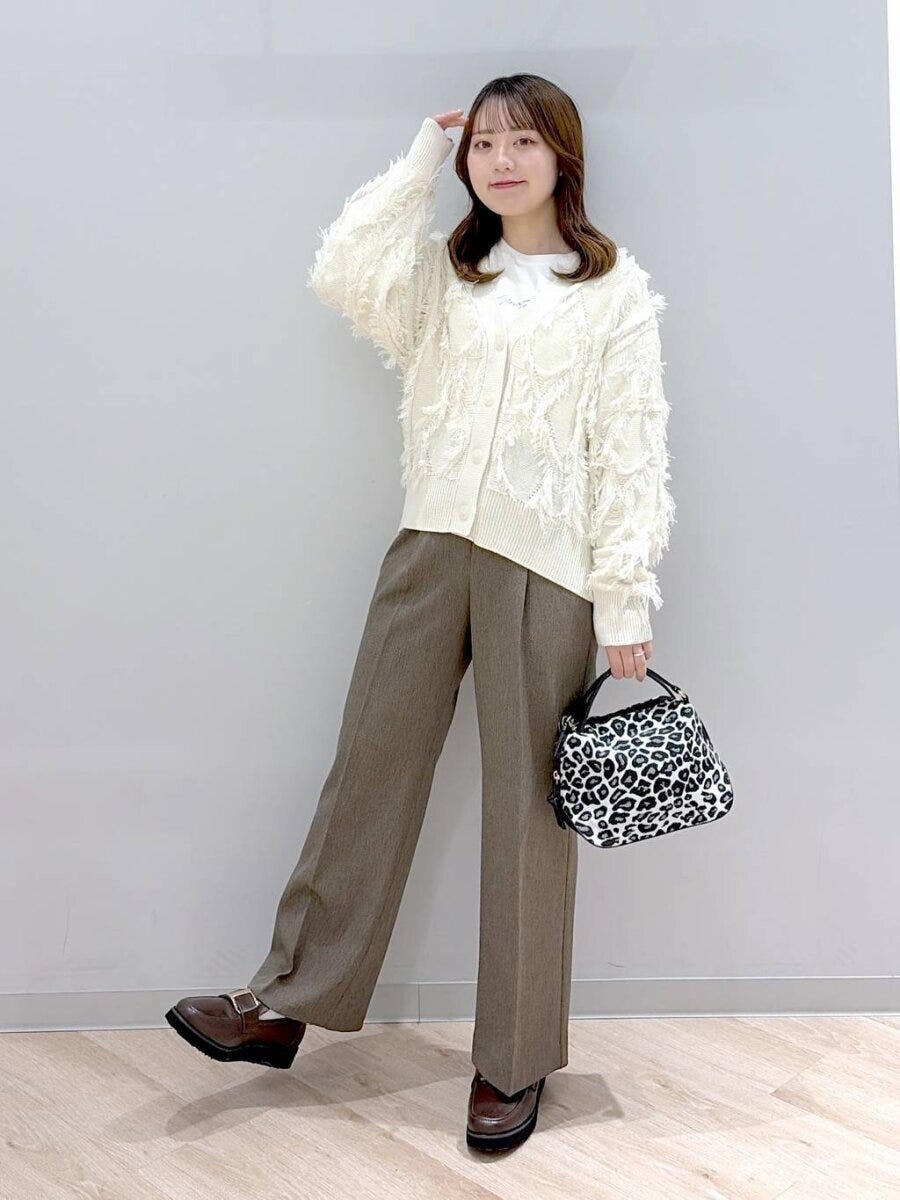 2026春グローバルワーク大人女性おすすめフリンジケーブルカーディガン