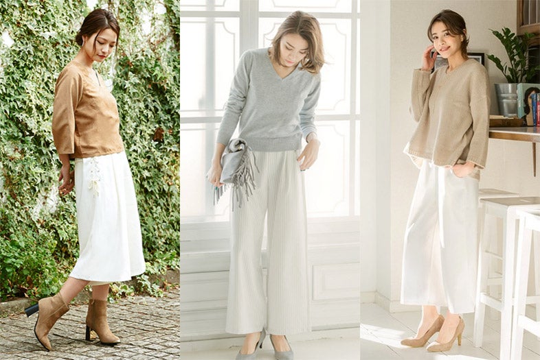 春めくならボトムスから！「白ワイドパンツ」なら今から使える
