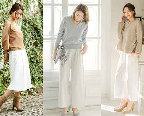 春めくならボトムスから!「白ワイドパンツ」なら今から使える