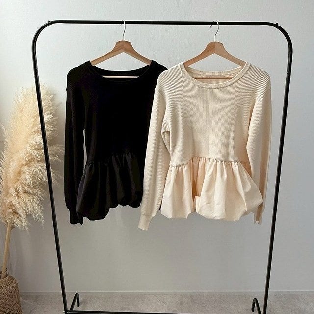 しまむらmisatoバルーンドッキングニットプルオーバー