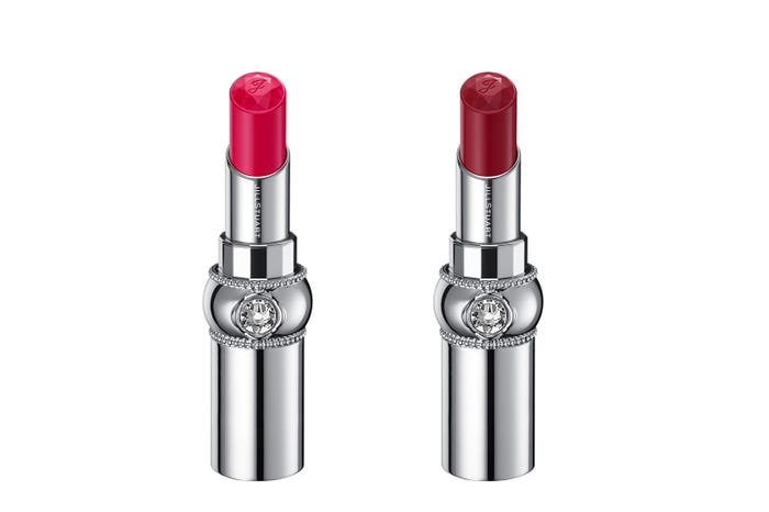 (左から)「ルージュ リップブロッサム101 tulip red(カラーリップベース/ナチュラル発色カラー)」「同201 baked marigold(カラーリップベース/高発色カラー)」<メインカラー> (C)JILL STUART Beauty