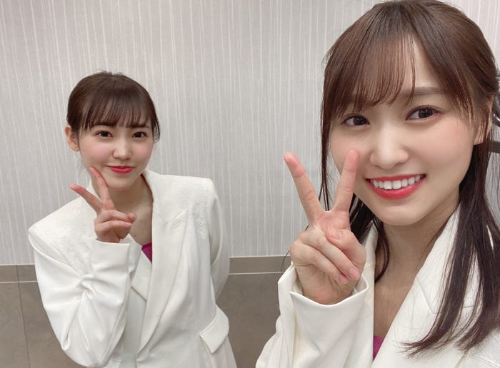 松田里奈、菅井友香/菅井友香オフィシャルブログより