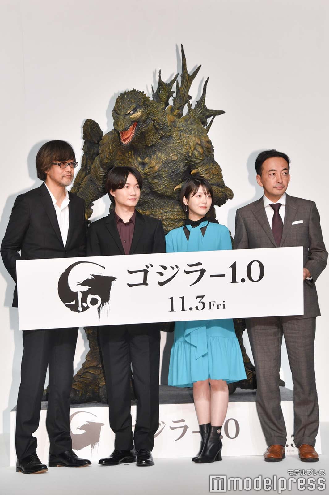 山崎貴監督、神木隆之介、浜辺美波、市川南氏（C）モデルプレス