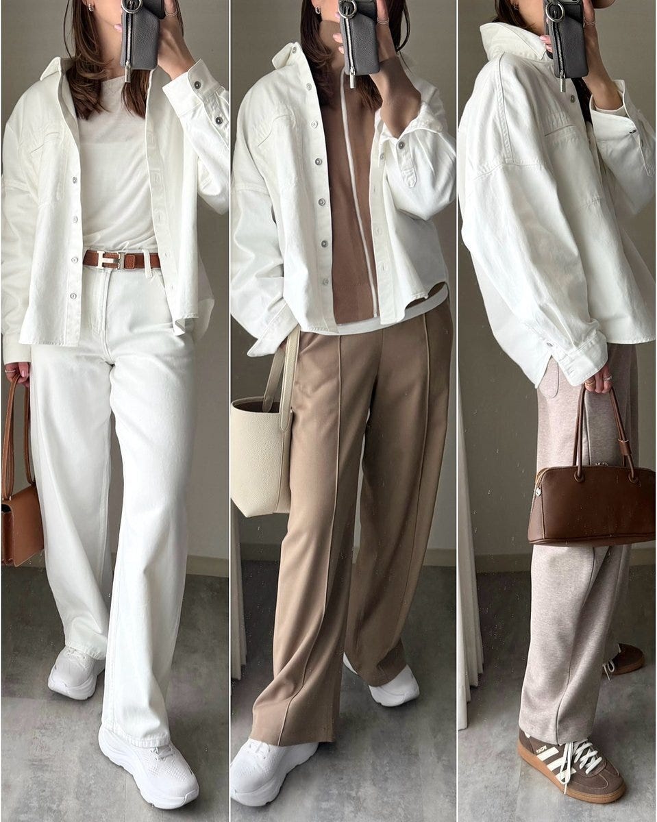 ユニクロ デニムリラックスシャツジャケット コーデ ユニクロのデニムリラックスシャツジャケットのコーデ2