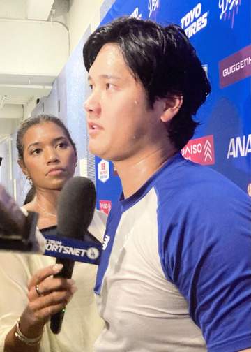 大谷と一問一答 炎症がある左膝「100％になるよう努力している」