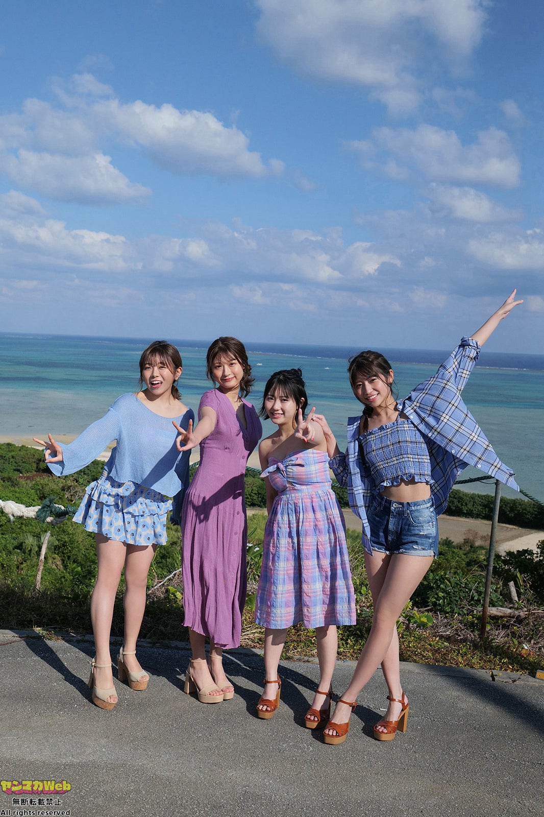 武田智加、宮崎想乃、田中美久、山下エミリー（C）藤本和典／ヤンマガWeb