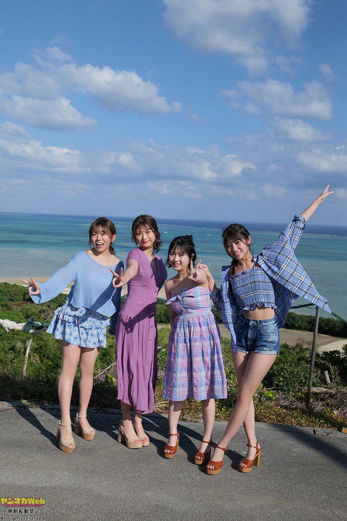 武田智加、宮崎想乃、田中美久、山下エミリー(C)藤本和典/ヤンマガWeb