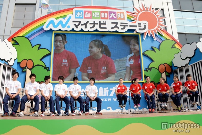 「体操世界選手権2014」に出場する日本代表選手の壮行会の模様