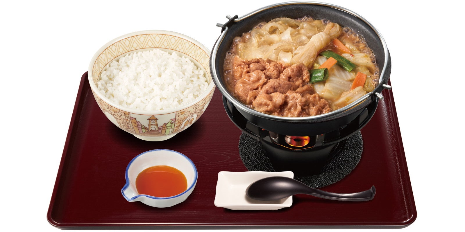 牛・胡麻麻辣湯鍋定食（ごはんミニ）950円（並盛）980円（ごはん大盛）1,030円（提供写真）