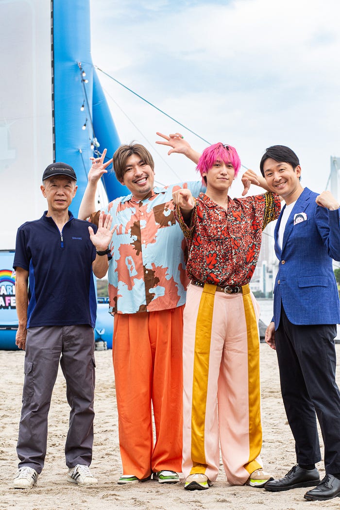 ⾼⽊淳監督、EXIT、清⽔章弘氏「PARK CINEMA FESTIVAL in お台場海浜公園」(提供写真)