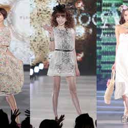 「KANSAI COLLECTION 2014 SPRING ＆ SUMMER」に出演した（左から）篠田麻里子、藤井リナ、道端アンジェリカ