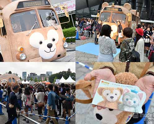 ディズニー、ダッフィーバスが渋谷に出現 “ふわふわ”仕様に大興奮で行列