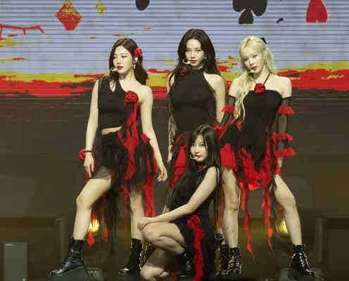 aespa、全員赤リップで圧巻オーラ ニンニンはMCも担当「すごく緊張」<KCON HONG KONG 2024>